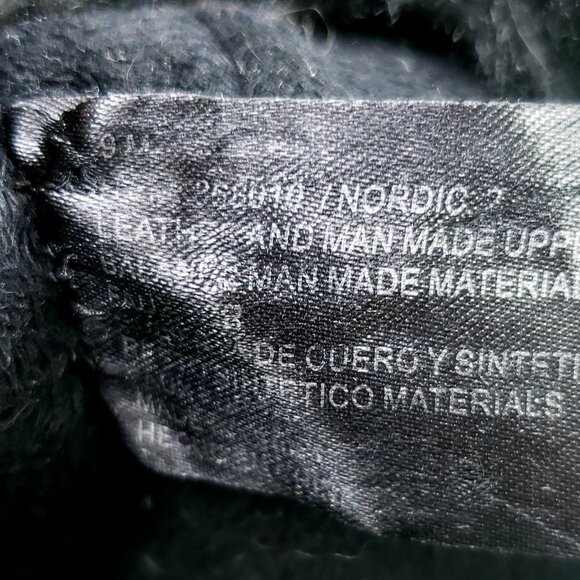 Khombu Nordic 2 Winter Boots Black Leather Rubber Sole Faux Fur Trim Sz 9 - Picture 9 of 9